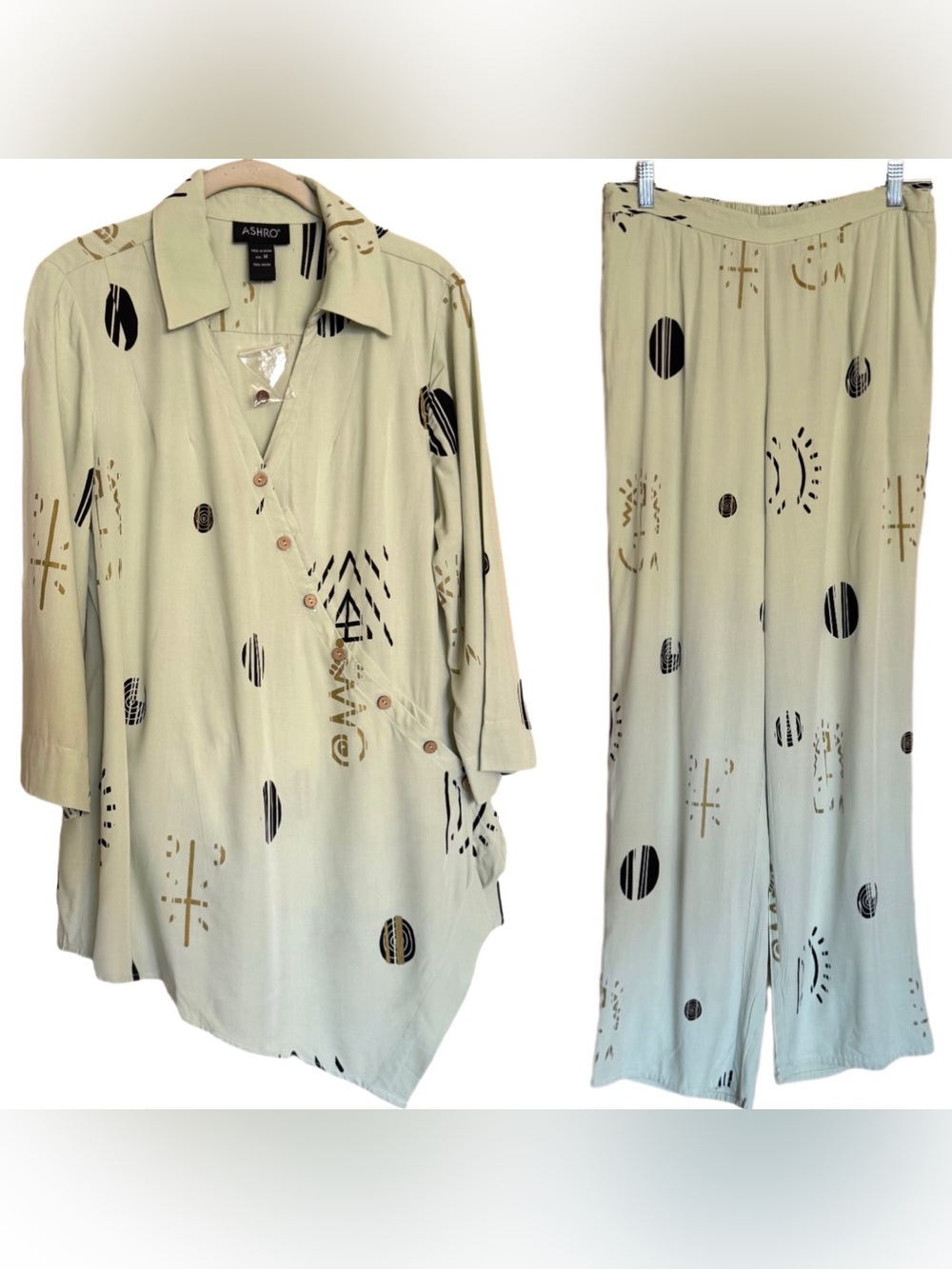 Size M Ashro Mint Green Ethnic African Pride Danissa Pant Skirt Suit Wardrobe